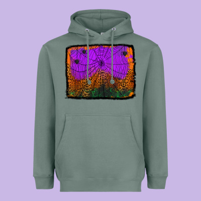 Halloween Spider Web Background Heavyweight Hoodie Designed By Jasminsmagicworld