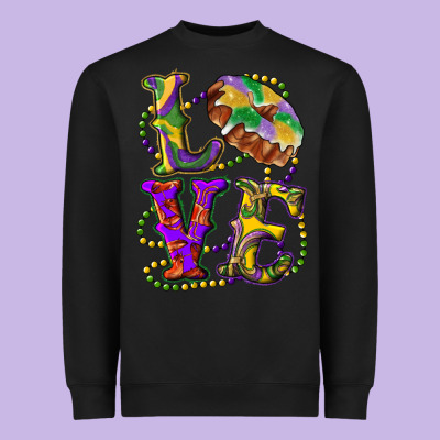 Mardi Gras Love With King Cake Heavyweight Sweatshirt Designed By Ranaportraitstore