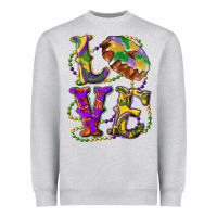 Heather Grey mardi gras love with king cake Heavyweight Sweatshirt - RanaPortraitStore