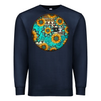 Navy Round western pattern Premium Sweatshirt - Jasminsmagicworld