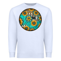 White Round western pattern Premium Sweatshirt - Jasminsmagicworld