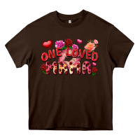 Chocolate Brown One loved mama Valentine's Day Heavy Core Tee - FaDigitalArtStudio