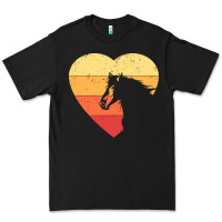 Black Vintage Heart Horse Equestrian | Horse lover Premium Tee - linhVisuals