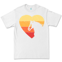 White Vintage Heart Horse Equestrian | Horse lover Premium Tee - linhVisuals