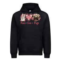 Black Peace Love Pugs Urban Hoodie - Jasminsmagicworld