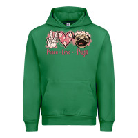 Emerald Peace Love Pugs Urban Hoodie - Jasminsmagicworld