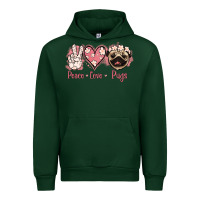 Forest Green Peace Love Pugs Urban Hoodie - Jasminsmagicworld