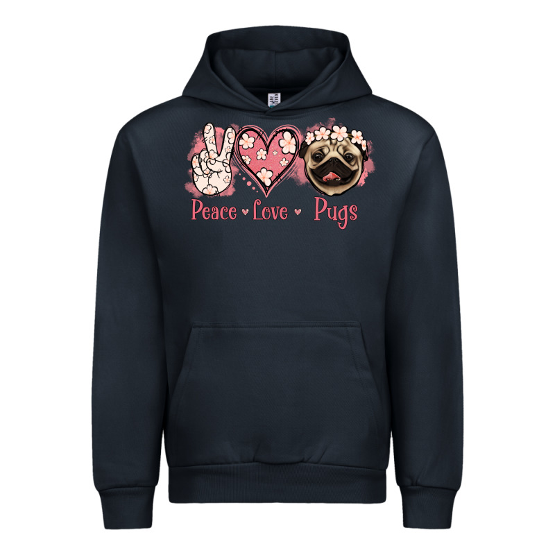 Peace Love Pugs Urban Hoodie by Jasminsmagicworld | Teevron