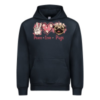 Navy Peace Love Pugs Urban Hoodie - Jasminsmagicworld