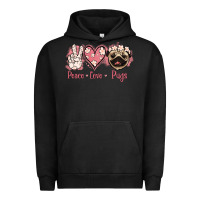Pigment Black Peace Love Pugs Urban Hoodie - Jasminsmagicworld