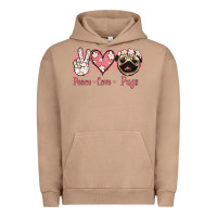 Pigment Burro Peace Love Pugs Urban Hoodie - Jasminsmagicworld