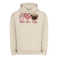 Pigment French Oak Peace Love Pugs Urban Hoodie - Jasminsmagicworld