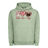 Pigment Oil Green Peace Love Pugs Urban Hoodie - Jasminsmagicworld