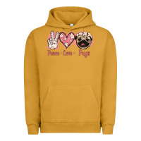 Pigment Peanut Butter Peace Love Pugs Urban Hoodie - Jasminsmagicworld