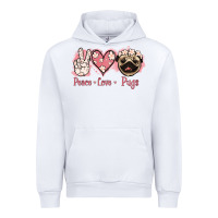 White Peace Love Pugs Urban Hoodie - Jasminsmagicworld
