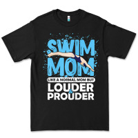 Black womens swimmer swim mom louder prouder sports mother t shirt t shirt Premium Tee - linhVisuals