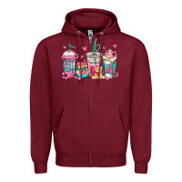 Burgundy valentines day coffee Zipper Hoodie - Jasminsmagicworld