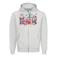Dove Grey valentines day coffee Zipper Hoodie - Jasminsmagicworld