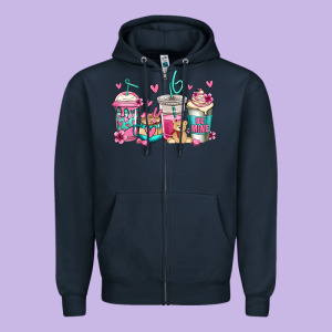 Valentines Day Coffee Zipper Hoodie Designed By Jasminsmagicworld
