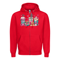 Red valentines day coffee Zipper Hoodie - Jasminsmagicworld