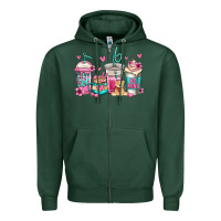 Sports Green valentines day coffee Zipper Hoodie - Jasminsmagicworld