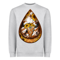Heather Grey sunflower tooled leather bullskull teardrop earrings Heavyweight Sweatshirt - Jasminsmagicworld