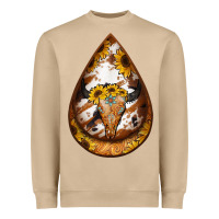 Mushroom sunflower tooled leather bullskull teardrop earrings Heavyweight Sweatshirt - Jasminsmagicworld