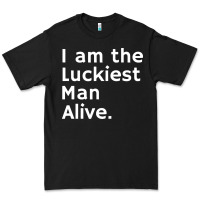 Black luckiest man alive Premium Tee - linhVisuals
