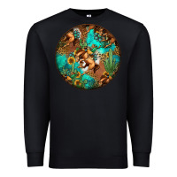 Black western pattern circle Premium Sweatshirt - Jasminsmagicworld