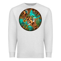Oatmeal Heather western pattern circle Premium Sweatshirt - Jasminsmagicworld