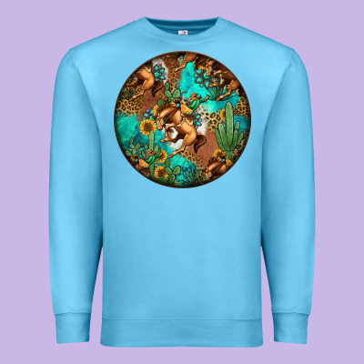 Western Pattern Circle Premium Sweatshirt Designed By Jasminsmagicworld