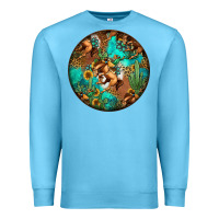 Ocean Blue western pattern circle Premium Sweatshirt - Jasminsmagicworld