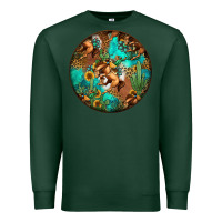 Sports Green western pattern circle Premium Sweatshirt - Jasminsmagicworld