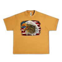 Peanut Butter Western American Flag Eagle Urban Heavy Tee - LillyAllenDesigns