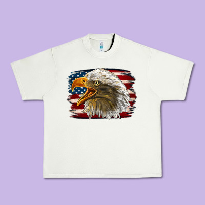 Western American Flag Eagle Urban Heavy Tee Designed By Lillyallendesigns