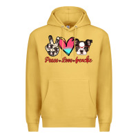 Antique Gold Peace Love Frenchie Premium Hoodie - Jasminsmagicworld