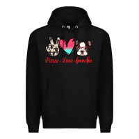 Black Peace Love Frenchie Premium Hoodie - Jasminsmagicworld