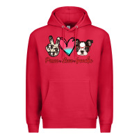 Cardinal Peace Love Frenchie Premium Hoodie - Jasminsmagicworld