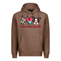 Chestnut Peace Love Frenchie Premium Hoodie - Jasminsmagicworld