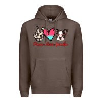 Coffee Peace Love Frenchie Premium Hoodie - Jasminsmagicworld