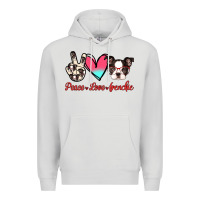 Dove Grey Peace Love Frenchie Premium Hoodie - Jasminsmagicworld