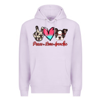 Lilac Peace Love Frenchie Premium Hoodie - Jasminsmagicworld