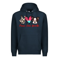 Navy Peace Love Frenchie Premium Hoodie - Jasminsmagicworld