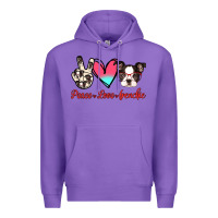Purple Peace Love Frenchie Premium Hoodie - Jasminsmagicworld