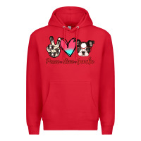 Red Peace Love Frenchie Premium Hoodie - Jasminsmagicworld