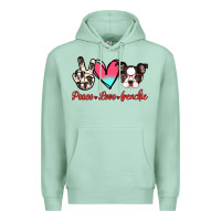 Seafoam Peace Love Frenchie Premium Hoodie - Jasminsmagicworld