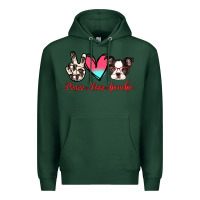 Sports Green Peace Love Frenchie Premium Hoodie - Jasminsmagicworld