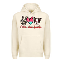 Tofu Peace Love Frenchie Premium Hoodie - Jasminsmagicworld