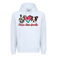 White Peace Love Frenchie Premium Hoodie - Jasminsmagicworld