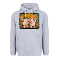 Heather Grey fall pigs Heavyweight Hoodie - Jasminsmagicworld